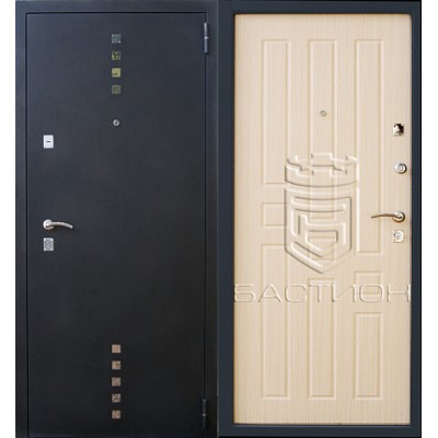 Дверь металлическая Квадро NEW Букле графит Лиственница белая 960*2050 правая